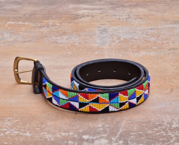 Maasai beaded Unisex Leather Belt