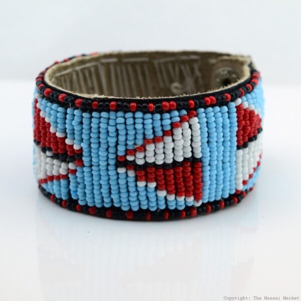 Maasai Bead Leather Bracelet Cuff