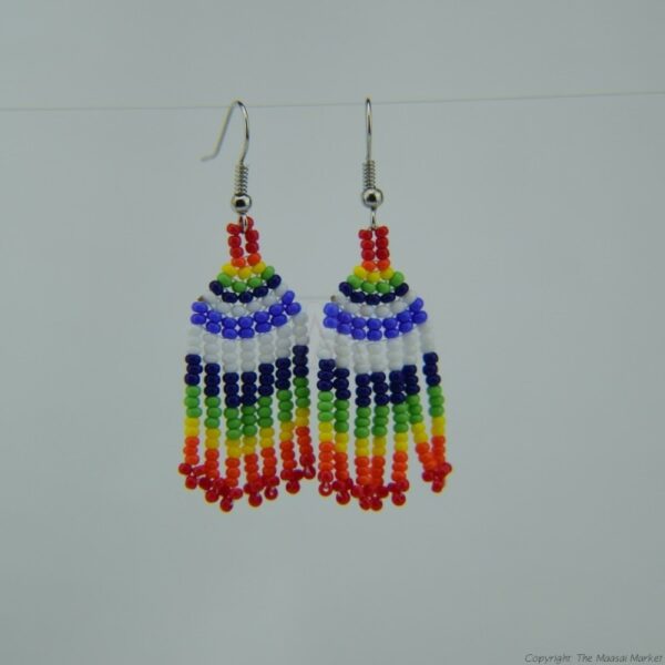 Maasai Rainbow Colors Beaded Earrings